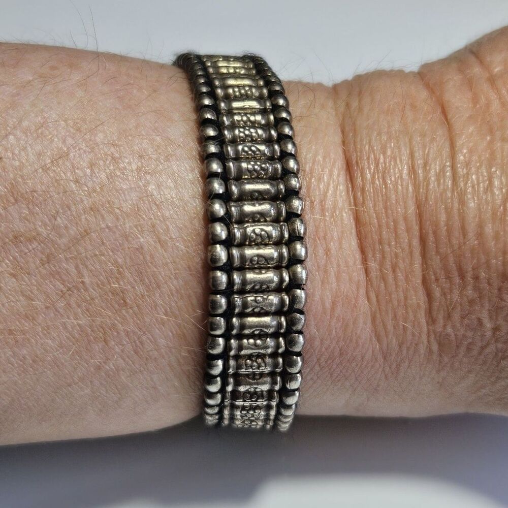 Sterling Silver Handwoven Bracelet 6.5" - Picture 1 of 15